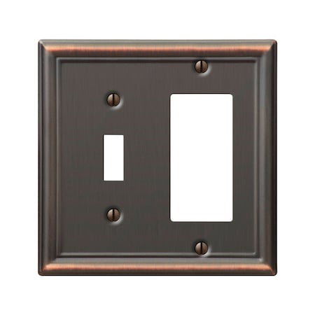 Amerelle Wall Plate, Number of Gangs: 2 gang Stamped Steel, Aged Bronze Finish, Bronze 149TRDB